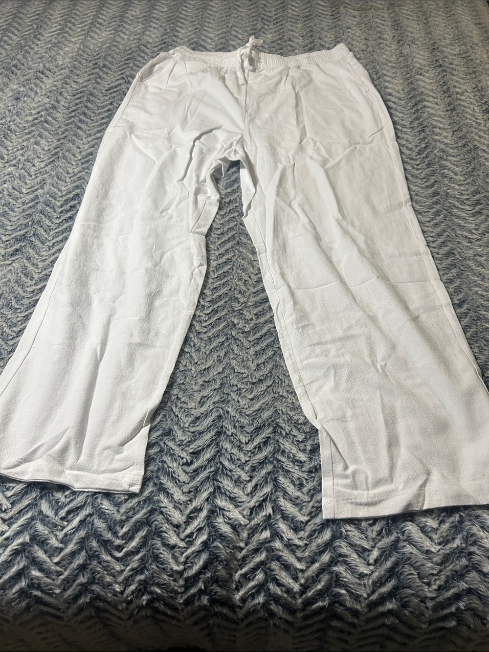 White Lightweight Elastic Waist Pants NWOT